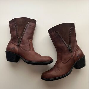 Born Brown Leather Heeled Boots